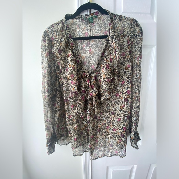Lauren Ralph Lauren silk top. Size 1x - Picture 1 of 8